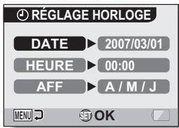 LOGICOM-SANYO XACTI VP-CG65 - Sélectionnez l'icône de réglage de l'horloge 4, et appuyez sur le bouton de réglage SET. - 1