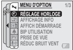 LOGICOM-SANYO XACTI VP-CG65 - Déplacez deux fois le bouton SET vers la gauche pour afficher le MENU d'option. - 1