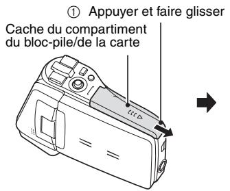 LOGICOM-SANYO XACTI VP-CG65 - Ouvrez le cache du compartiment du bloc-pile/de la carte. - 1