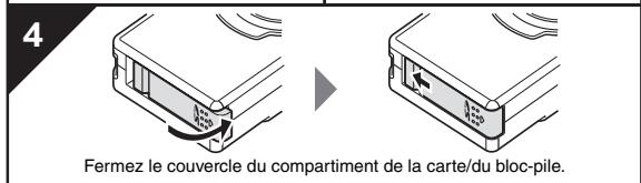 LOGICOM-SANYO XACTI VPC-E7EX - Insérez le bloc-pile et la carte. - 3