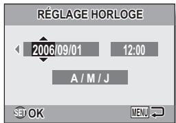 LOGICOM-SANYO XACTI VPC-E7EX - Appuyez sur la touche [▲] ou sur la touche [▼] pour sélectionner "reglage horloge" et appuyez sur la touche SET ou sur la touche[▶]. - 2