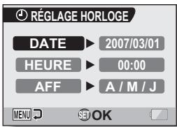 LOGICOM-SANYO XACTI VPC-HD2GX - Sélectionnez l'icone de réglage de l'horloge et appuyez sur le bouton de réglage SET. - 1