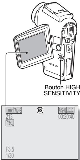 LOGICOM-SANYO XACTI VPC-HD2GX - Appuyez sur le bouton HIGH SENSITIVITY. - 1