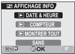 LOGICOM-SANYO XACTI VPC-HD2GX - Sélectionnez l'icône d'affichage des informations et appuyez sur le bouton de réglage SET. - 1