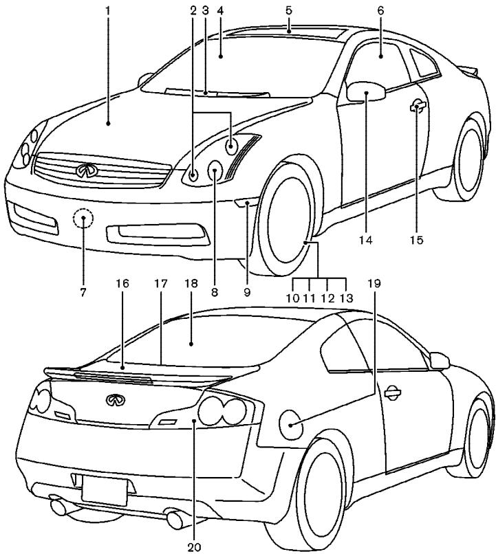 INFINITI G35 COUPE - COUSSINS GONFLABLES, CEINTURES DE SÉCURITÉ ET DISPOSITIFS DE RETENUE POUR ENFANTS - 2