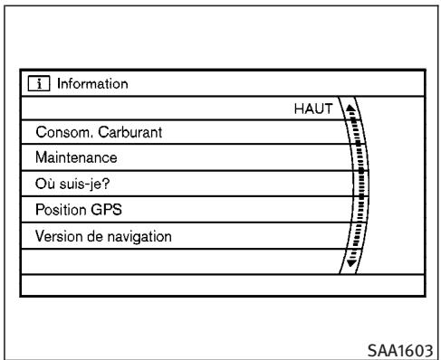 INFINITI G35 COUPE - COMMENT UTILISER LE BOUTON «INFO» - 1
