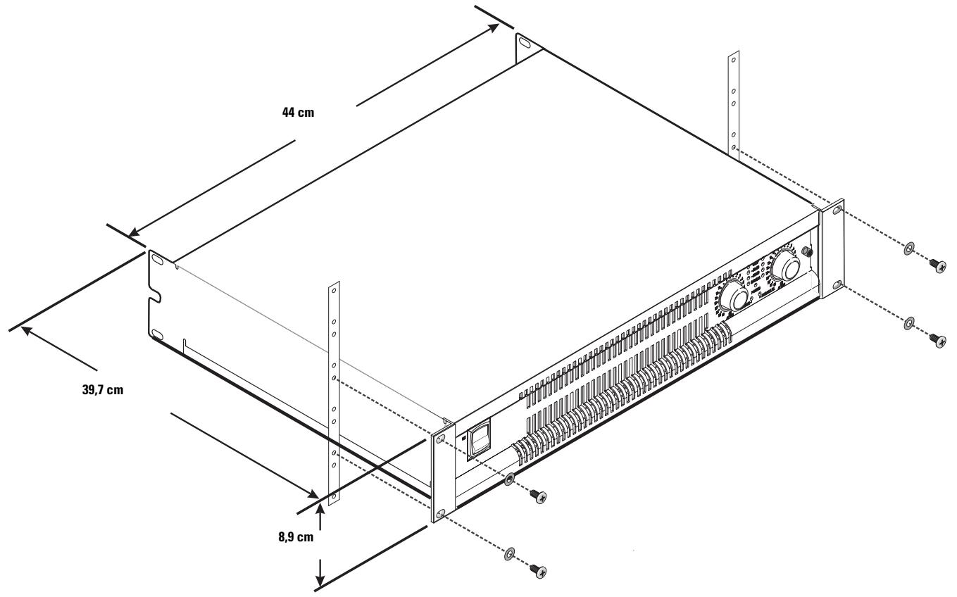 QSC AUDIO PL325 - Installation sur bâti et dimensions - 1