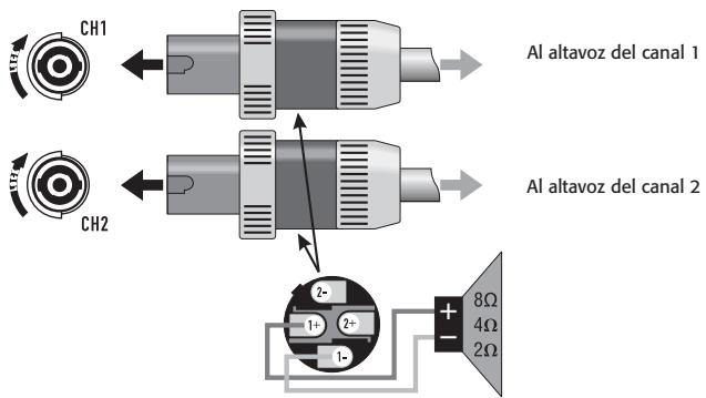 QSC AUDIO CMX 2000V - Cableado del altavoz - 2