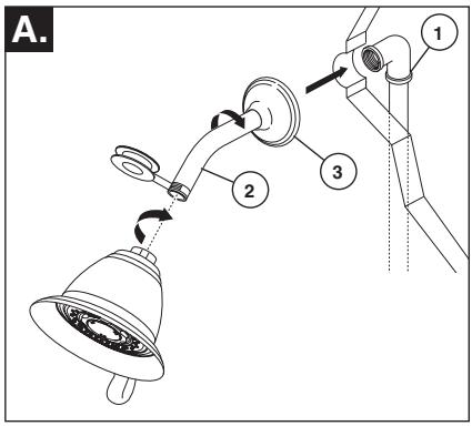 DELTA 17 - Instalación de la Cabeza de la Regadora y el Surtidor de la Bañera - 1