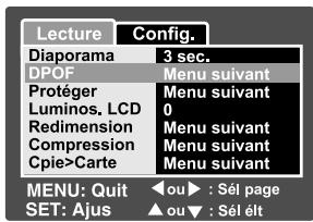 FERRANIA SD-602 - Paramètres DPOF - 1