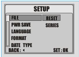FERRANIA SOLARIS DIGITAL 711 - Réglage FICHIER (par Défaut: Reset/Remise à zéro) - 1