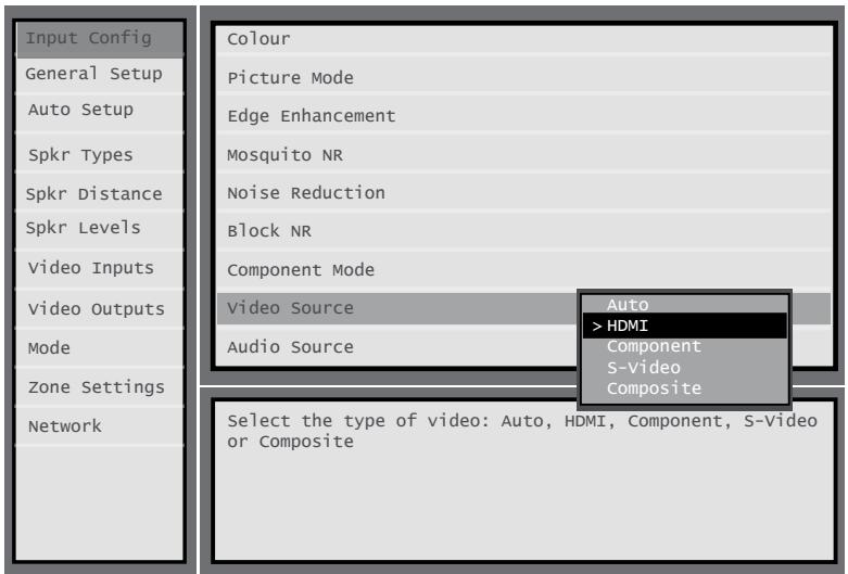 ARCAM FMJ AVR500 - Selection de la source audio (version logiciel 1.9+) - 1