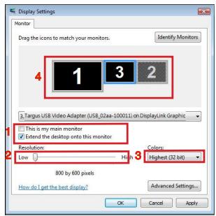 TARGUS ACA11EU - Controlla il Display usingo le Proprietà dello schermo di Windows (perWindows XP e Vista) - 1