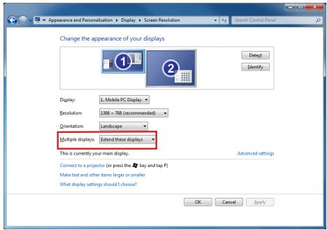 TARGUS ACA11EU - Contrôle de l'affichage depuis la fenêtre propriétés d'affichage de windows (pour windows 7) - 1