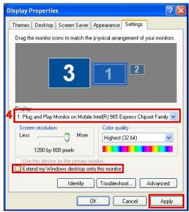 TARGUS ACA11EU - Controlling the Display using Windows Display Properties (for Windows XP and Vista) - 11