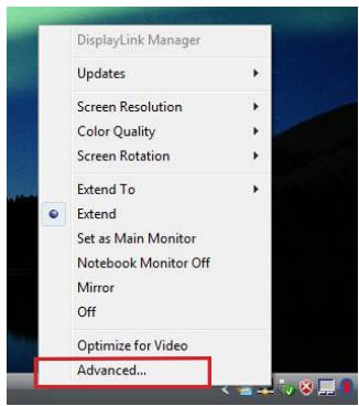 TARGUS ACA11EU - Controlling the Display using Adaptor's Video Menu Options - 1