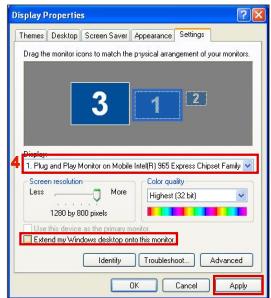 TARGUS ACA11EU - Kontrolle des Displays über Windows Displayeigenschaften (für Windows XP und Vista) - 11