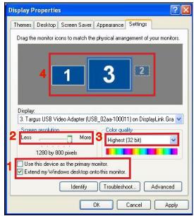 TARGUS ACA11EU - Controlar o érá using Windows Display Properties (Propriedades de Visualização do Windows) (para Windows XP e Windows Vista) - 2