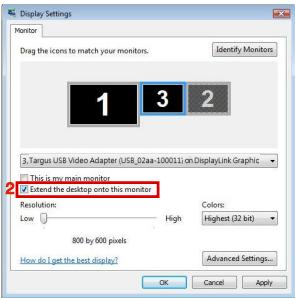 TARGUS ACA11EU - Controlar o érá using Windows Display Properties (Propriedades de Visualização do Windows) (para Windows XP e Windows Vista) - 6