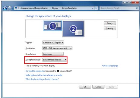 TARGUS ACA11EU - Controlo do ecra using as Propriedades de Visualização do Windows (para Windows 7) - 1