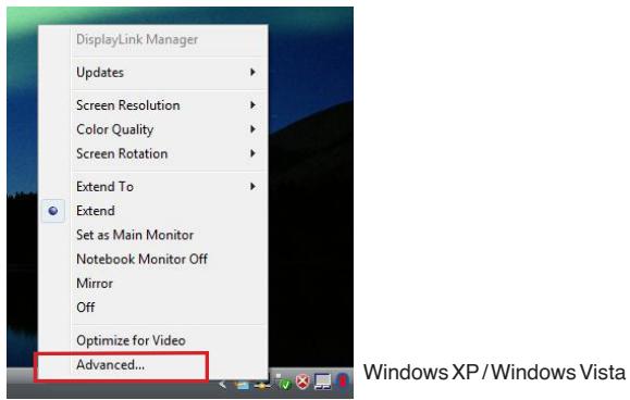 TARGUS ACA11EU - Het beeldscherm instellen met behulp van videomenuopties voor de adapter. - 1