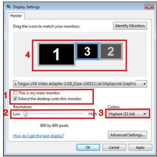 TARGUS ACA11EU - Controlar o érá using Windows Display Properties (Propriedades de Visualização do Windows) (para Windows XP e Windows Vista) - 1