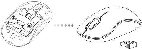 TARGUS WIRELESS COMFORT LASER MOUSE - Vlození baterí - 8