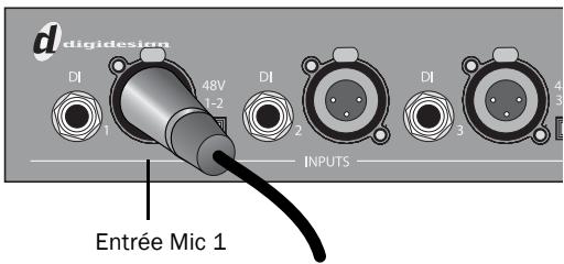 DIGIDESIGN 003 - Pour utiliser un micro doté d'un connecteur XLR : - 1