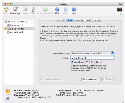 DIGIDESIGN 003 - Pour formater un lecteur audio : - 1
