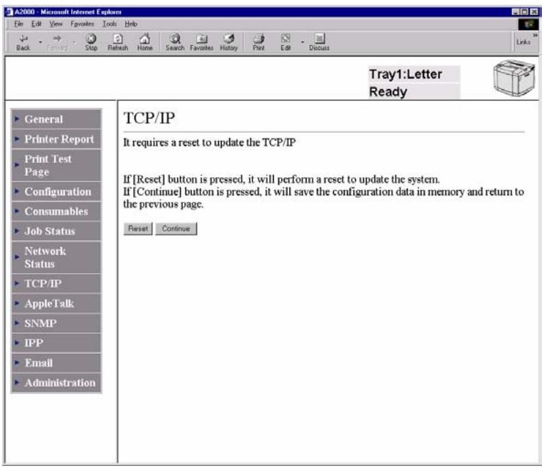 TALLYGENICOM 8108N - Contrôle de réinitialisation tcp/ip - 1