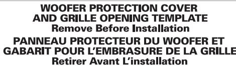 POLK AUDIO CSW100 - CSW200: GUIDE d'installation panneau protecteur - 1