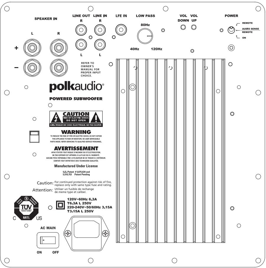 POLK AUDIO DSW MICROPRO 3000 - LED-Farben und der Strom-Modus: - 1