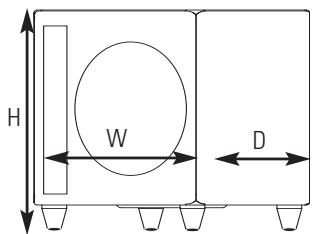 POLK AUDIO DSW PRO 500 - Downward Firing Dimensions - 1