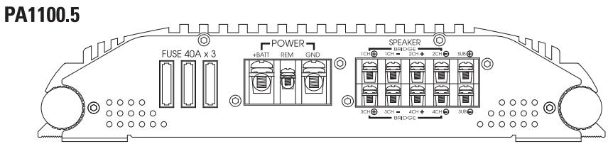 POLK AUDIO PA1100.5 - REAR PANEL CONNECTIONS - 3