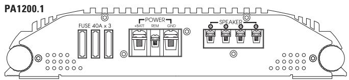 POLK AUDIO PA600.1 - ABBILDUNG 3—VERSTÄRKERANSCHLUSSE—HINTEN (PA400.1/PA600.1/PA1200.1) - 3