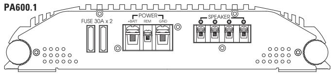 POLK AUDIO PA600.1 - FIGURA 3—CONEXOES DO AMPLIFICADOR—TRASEIRAS (PA400.1/PA600.1/PA1200.1) - 2