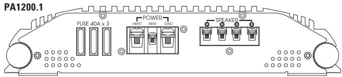 POLK AUDIO PA600.1 - FIGURA 3—CONEXOES DO AMPLIFICADOR—TRASEIRAS (PA400.1/PA600.1/PA1200.1) - 3