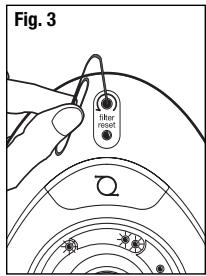 KAZ HFD-120 - Réinitialisation du dispositif de contrôle électronique pour le changement des filtres : - 1