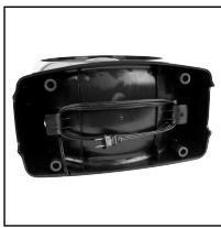 KAZ HT-380 - NOTE: The screws will remain attached to the rear housing to ensure they are not lost. Do not try to force the removal of the screws. - 1