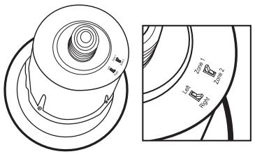 EDOBE XDOM LIGHTSPEAKER SYSTEM - Stap 4: De zone en L/R stereoschakelaars instellen. - 1