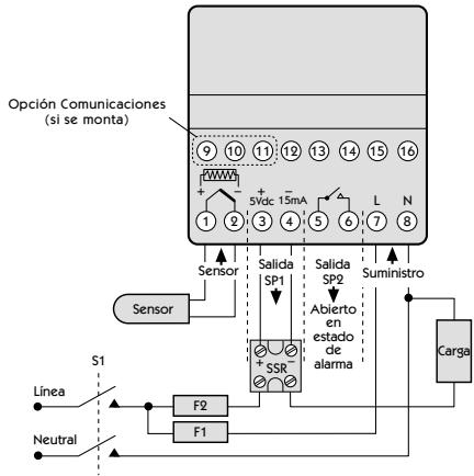 CARLO GAVAZZI T2000 - DIAGRAMA TIPICO DE CONEXION - 1