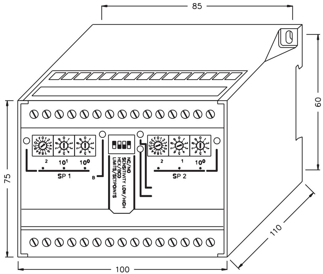 CARLO GAVAZZI UC EU 80-1 - Dimensions / Abmessungen / Dimensions / Dimensiones / Dimensioni / Dimensioner - 1