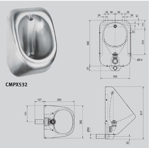 FRANKE CAMPUS  - BROCHURE - Urinoir individuel pour robinetterie apparente - 1