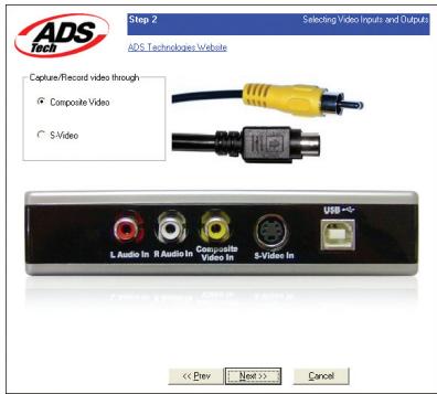 ADS TECH DVD XPRESS DX2 USBAV-714 - Sélectionner les entrées vidéo - 1