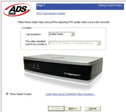 ADS TECH DVD XPRESS DX2 USBAV-714 - CapWiz öffnen - 1