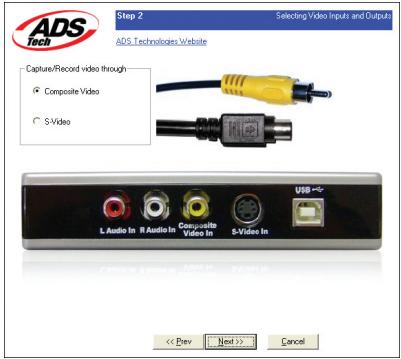ADS TECH DVD XPRESS DX2 USBAV-714 - Select Video Inputs - 1