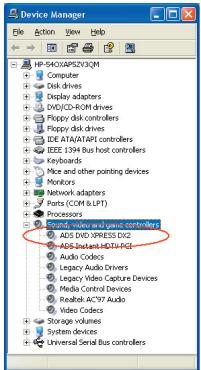 ADS TECH DVD XPRESS DX2 USBAV-714 - Verify Hardware Installation - 1