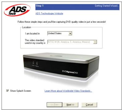 ADS TECH DVD XPRESS DX2 USBAV-714 - Ouvrir CapWiz - 1