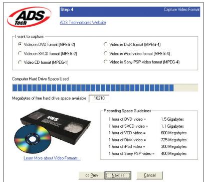 ADS TECH DVD XPRESS DX2 USBAV-714 - Choose video format - 1