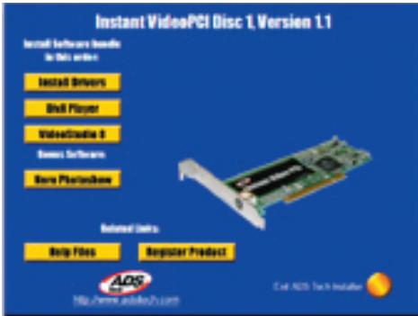 ADS TECH INSTANT VIDEO PCI PTV-390 - Software Application Installation - 1